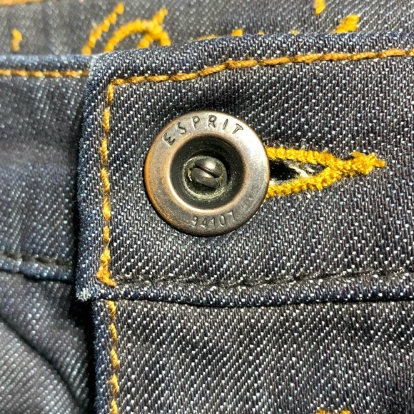 Esprit Dark Blue Washed Denim 94107 Skirt Size 6 - Picture 6 of 15